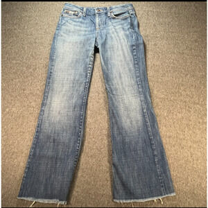 Joe’s Jeans Women’s W28 Honey Bootcut‎ Distressed Hem Stretch Denim Blue